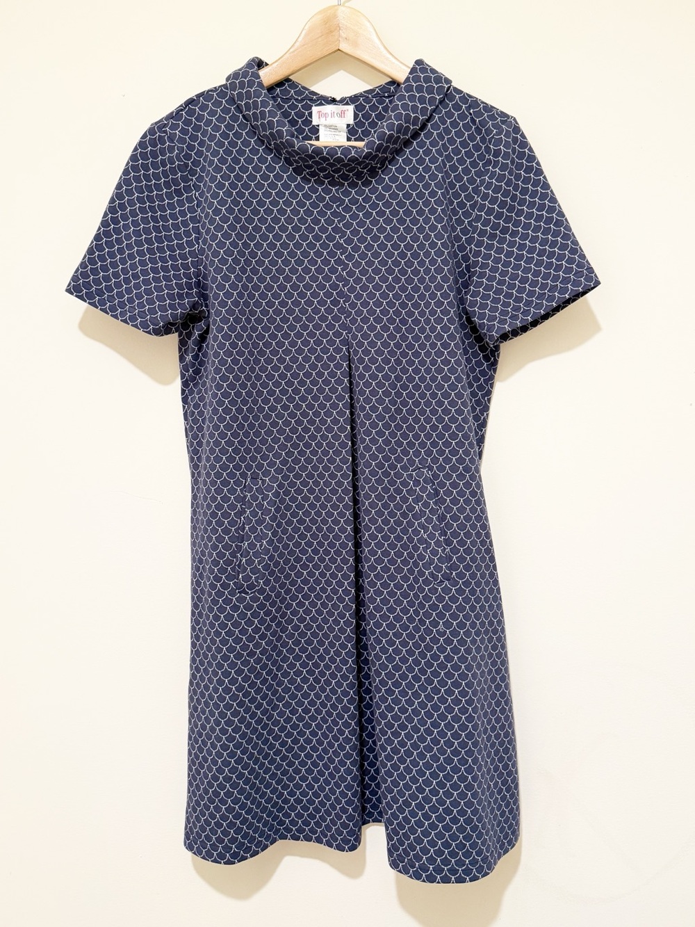 Top It Off Navy Patterned Short-Sleeve Mini Dress